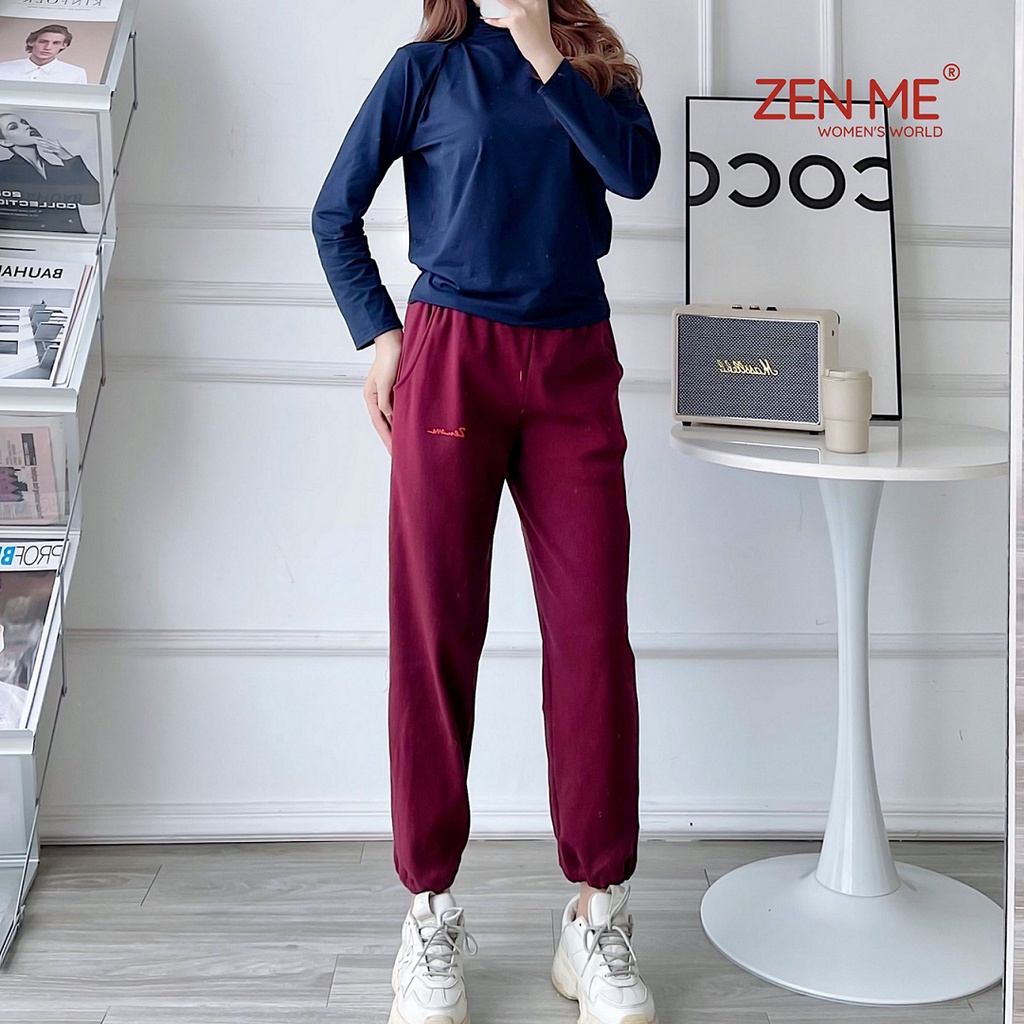 [MUA 2 GIẢM 50%] Quần jogger nữ dáng bom unisex chất nỉ gân tăm bo chun gấu JG03, Zen Me Women's World