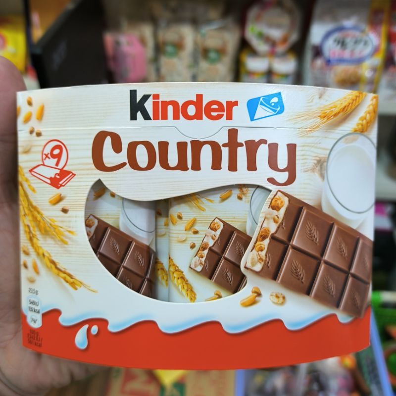 Socola Kinder Country 211g (hộp gồm 9 thanh)
