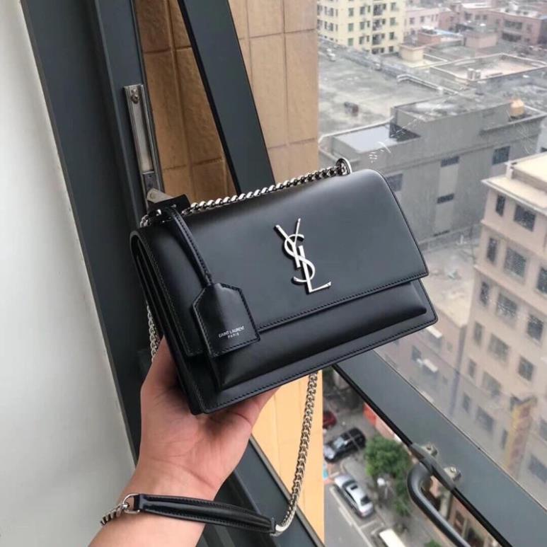 Túi Xách YSL SUNSET FLAP Khoá Bạc Size 22  -  By Willow.luxury