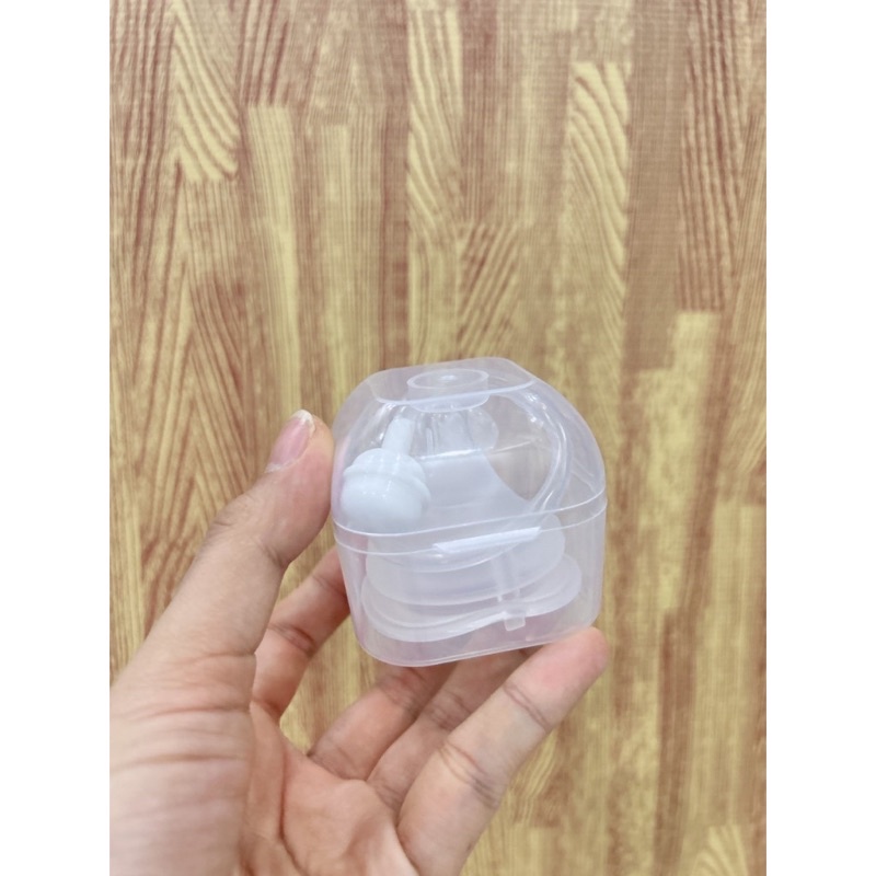 (Kèm hộp đưng) Set núm ti + quả tạ cho bình sữa cổ rộng Moyuum, Tovimolly, Pigeon