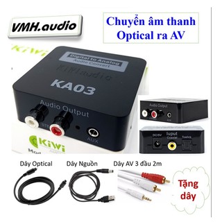Bộ chuyển Âm thanh Quang ra AV KIWI KA03 + dây AV đầu 3.5 ra 2 đầu AV 1.8m dùng kết nối TV, điện thoại - BH 12 tháng