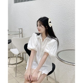 The2001store | áo sơ mi nữ tay bồng cúc ngọc phong cách hàn quốc