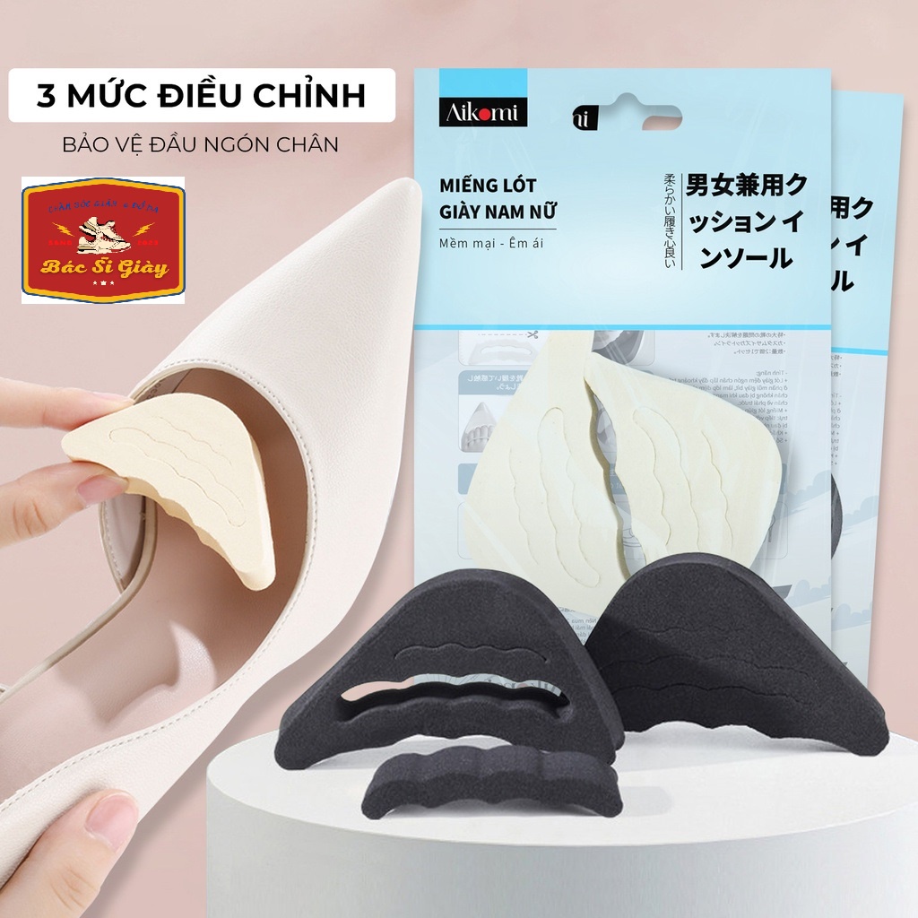 Cặp lót mũi giày cao su non êm ái, chống rộng, chống đau mũi bàn chân nam nữ Aikomi