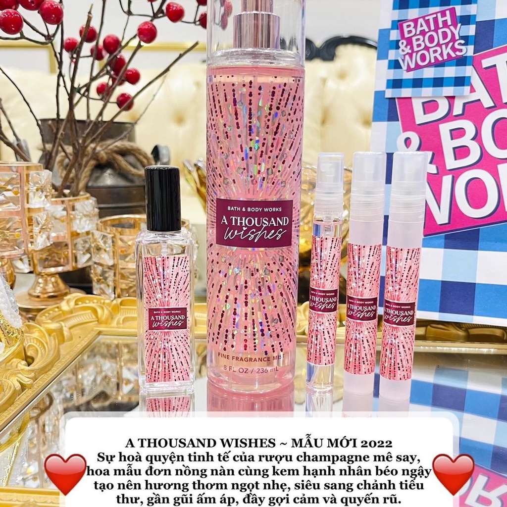 Mini size 30ml Xịt thơm Body Mist Hương Nước Hoa Bath Body Works