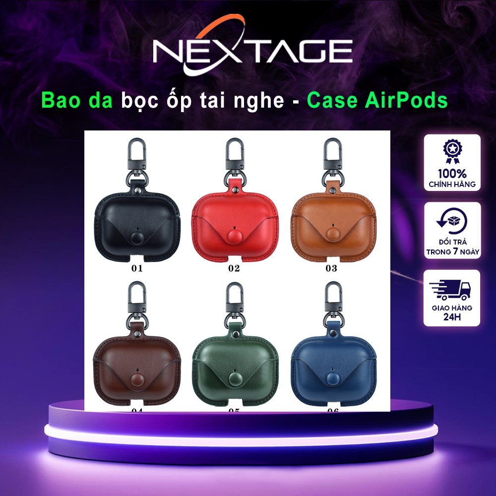 Case AirPods - Bao Da Bọc Ốp Tai Nghe Các Dòng AirPods, Thiết Kế Tinh Xảo, Cao Cấp - Chính Hãng NEXTAGE