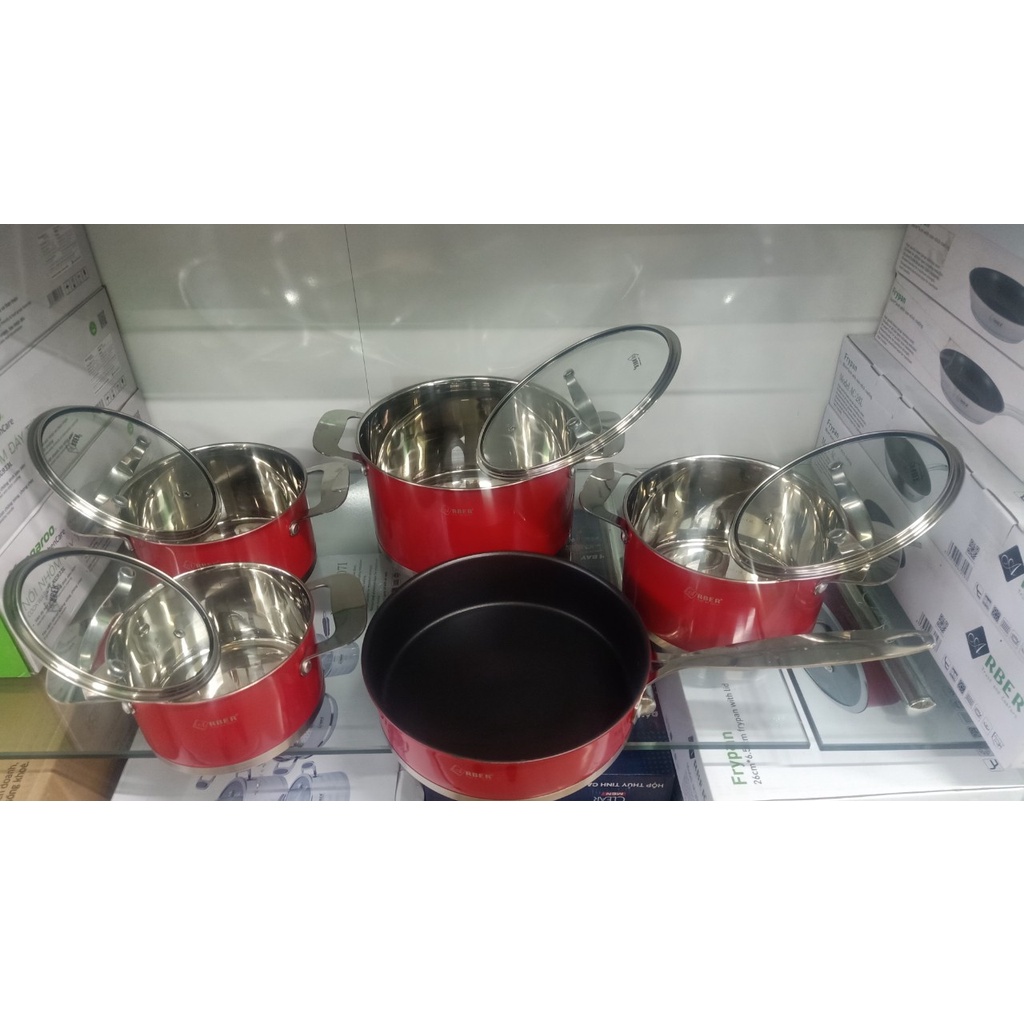 BỘ NỒI ARBER 5 Món INOX CHERRY Hàng cao cấp chính hãng