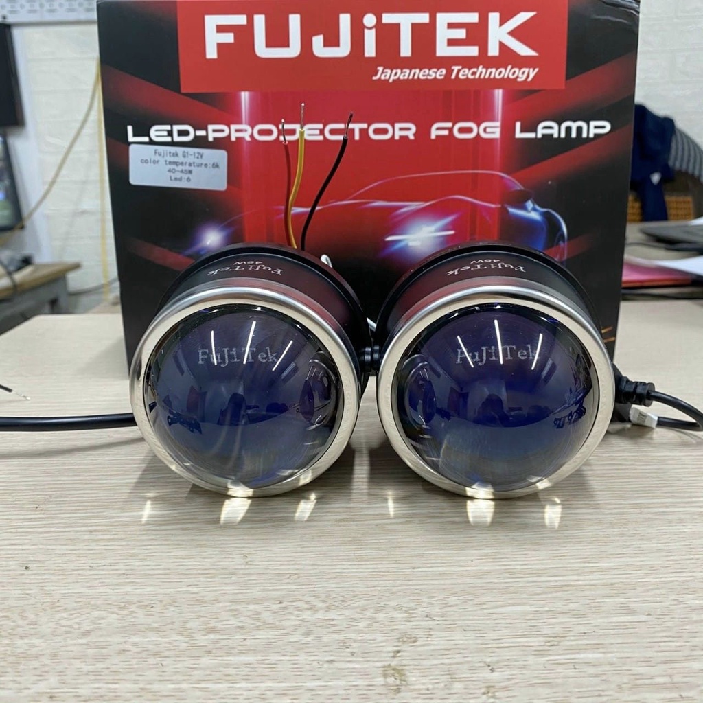 Bi gầm Led 2inch Fujitek G2S Plus, 3 chế độ màu, lúp xanh- hàng chính hãng