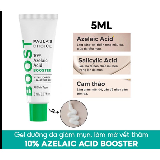Paula's Choise 10% Azelaic Acid Booster - Paulas Choice gel giảm mụn mờ thâm 5ml