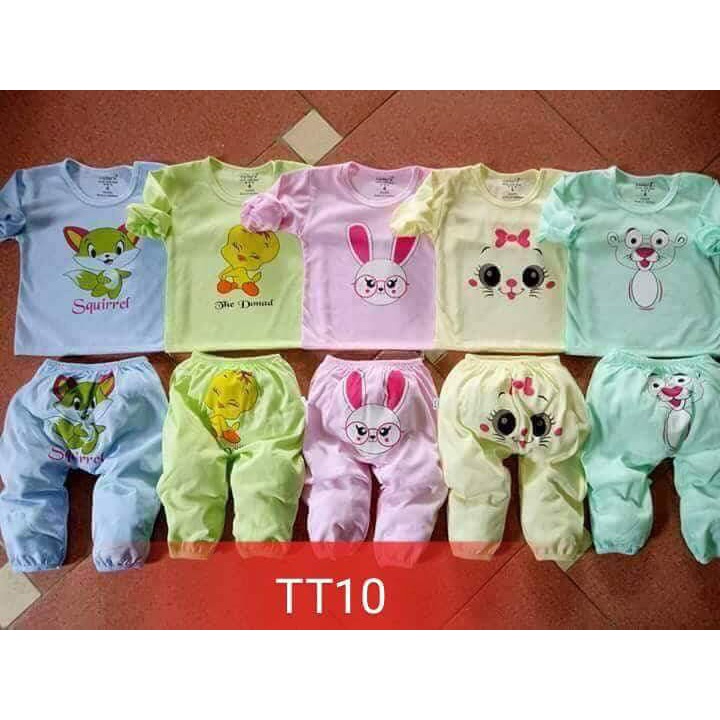 Combo 5 bộ cotton hai chiều dài tay