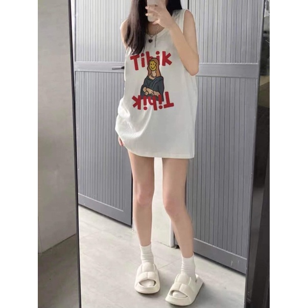 Áo Tanktop  TIHIK Nữ  [ Freeship] 🌸 Áo thun sát nách  in hình dễ thương phong cách Ullzang 🌸