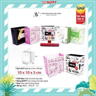 Set 10 cái - Túi giấy mini NIPPY đựng son môi, nước hoa nhỏ, quà tặng, quà cưới phụ kiện, trang sức cá tính...