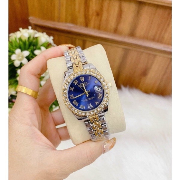 Đồng hồ nữ Rolex dây thép không gỉ màu sắc thời thượng , dành cho phải đẹp