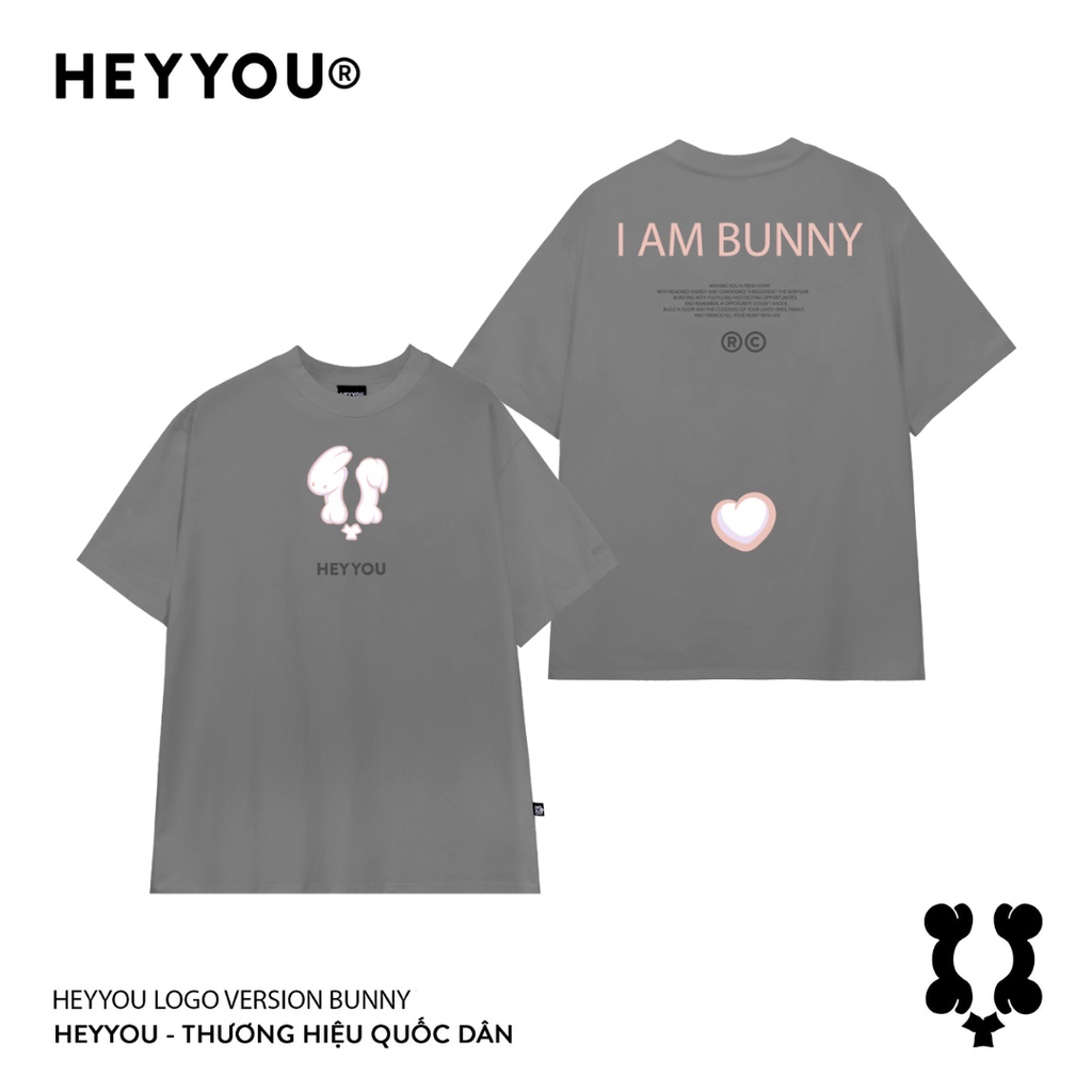 Áo thun Heyyou! Logo Version Bunny Gray