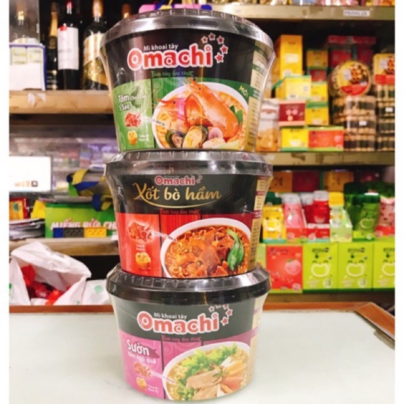 Mì Omachi Dạng Bát Vị Sườn&amp;Bò Hầm Bát 92g
