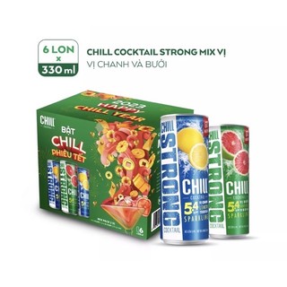 Thùng 6 lon Chill Cocktail mix 2 vị 330ml/lon