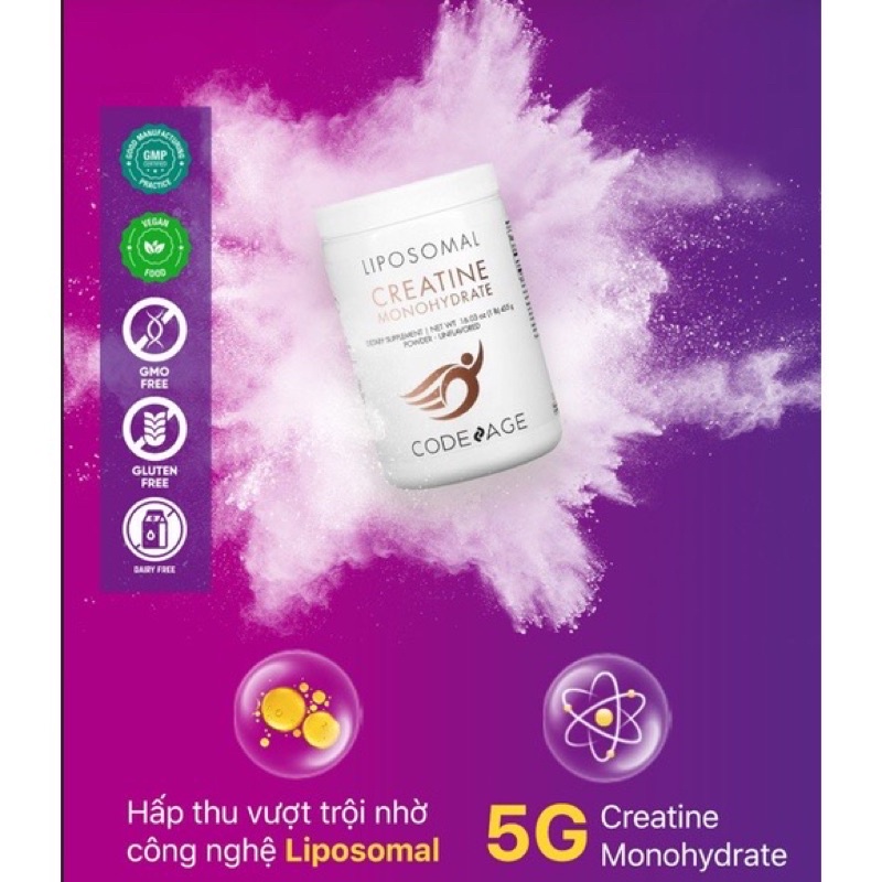 Codeage Liposomal Creatine Monohydrate Powder 90 Lần Dùng