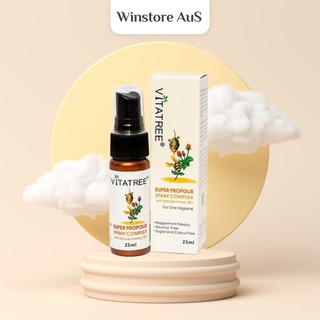 Xịt keo ong Vitatree 25ml, Vitatree Super Propolis Spray complex with Honey, Úc