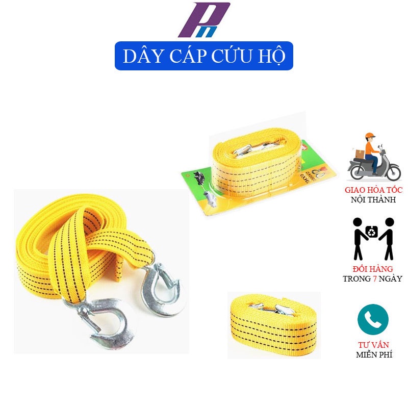 (30) Dây Cáp Cứu Hộ Kéo Xe Ô Tô Chuyên Dụng Tải Trọng 3 Tấn Dài 3m