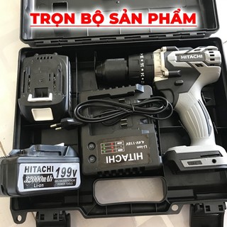 [Tặng mũi khoan] Máy khoan cầm tay Hitachi 199V - 2 chức năng - Máy bắt vít, máy siết bulong công suất lớn