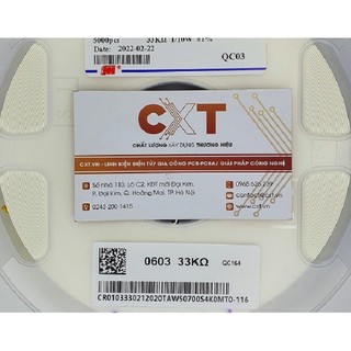 Điện trở dán 0603 1% thông số từ 1k đến 91k