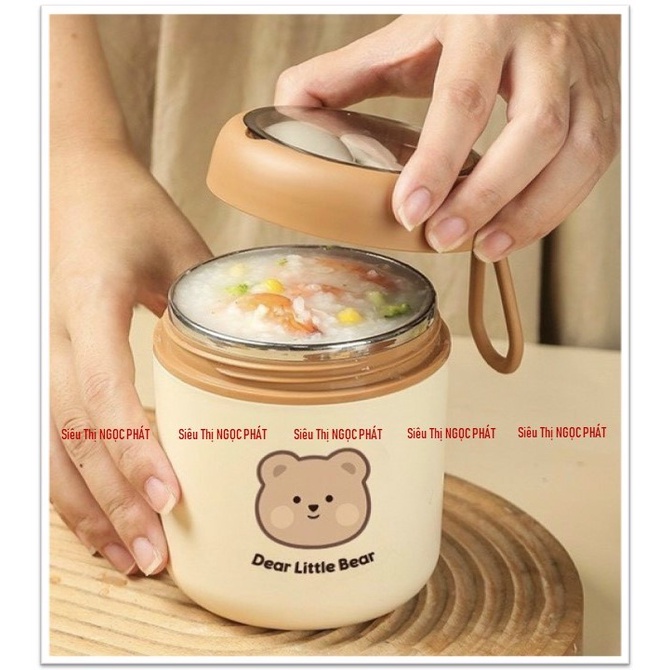 𝗨̉ 𝗰𝗵𝗮́𝗼 𝗴𝗶𝘂̛̃ 𝗻𝗵𝗶𝗲̣̂𝘁 𝗗𝗘𝗔𝗥 𝗟𝗜𝗧𝗧𝗟𝗘 𝗕𝗘𝗔𝗥+ Muỗng + Túi giữ nhiệt