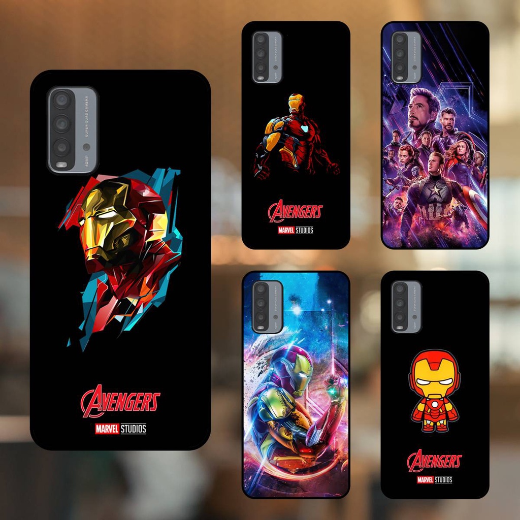 Ốp lưng điện thoại Xiaomi Redmi 9T viền đen Iron Man Người Sắt Marvel Avengers
