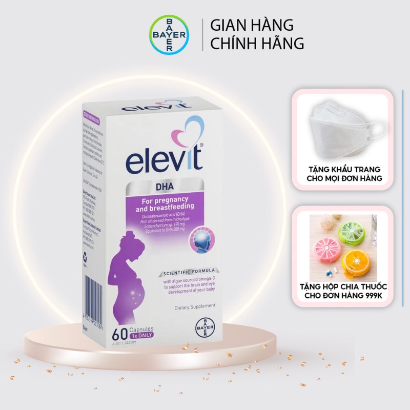 Viên uống bổ sung DHA cho bà bầu, phụ nữ mang thai Elevit DHA For Pregnancy & Breastfeeding 60 viên của Úc
