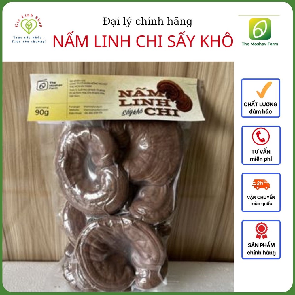 Nấm Linh Chi Sấy Khô The Moshav Farm Giúp An Thần, Ngăn Lão Hóa, Giảm Chứng Chán Ăn - Mất Ngủ, Giúp Giảm Cân 1 Gói 90gr