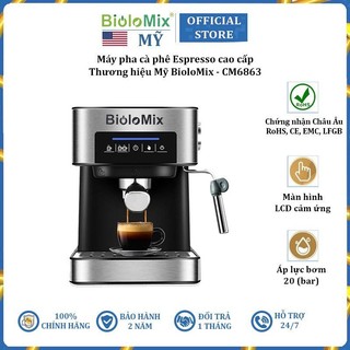 Máy pha cà phê Espresso CM6863 850W - Thương hiệu cao cấp đăng ký tại USA (Mỹ) BioloMix - BẢO HÀNH CHÍNH HÃNG 2 NĂM