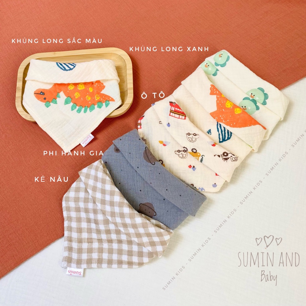 Khăn xô sữa cho bé loại 4 lớp, khăn sữa, khăn xô Muslin Oganic cao cấp cho bé SUMIN