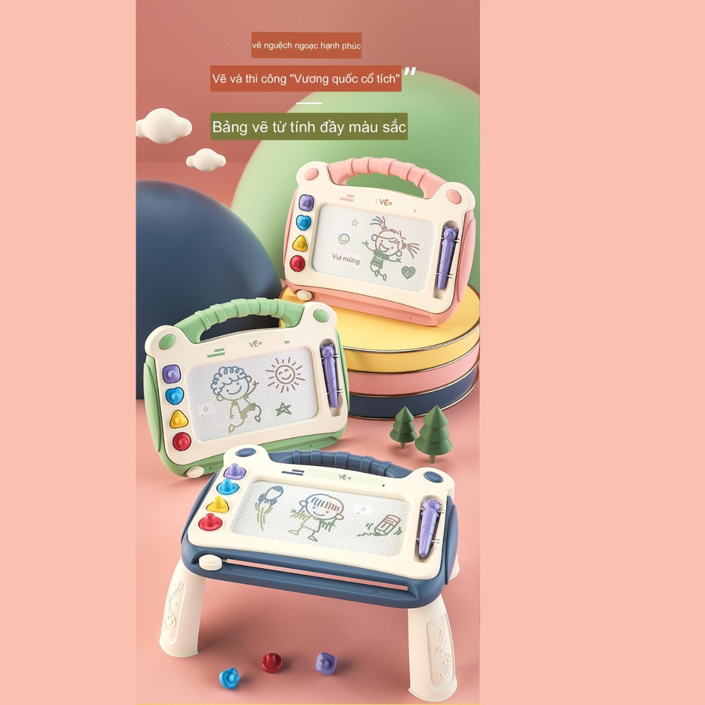 Bảng Vẽ Tự Xóa Cho Bé Thông Minh Có Chân Bàn, Bảng Từ Tính Tập Viết, Tập Vẽ Cho Bé - Binstore17