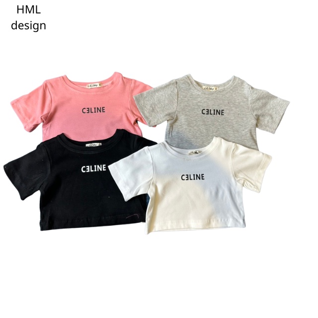 Áo Croptop Bé Gái HML Tay Cộc In Chữ Cho Bé Size Đại Từ 8 Đến 40kg Áo Thun Bé Gái Dễ Thương A4