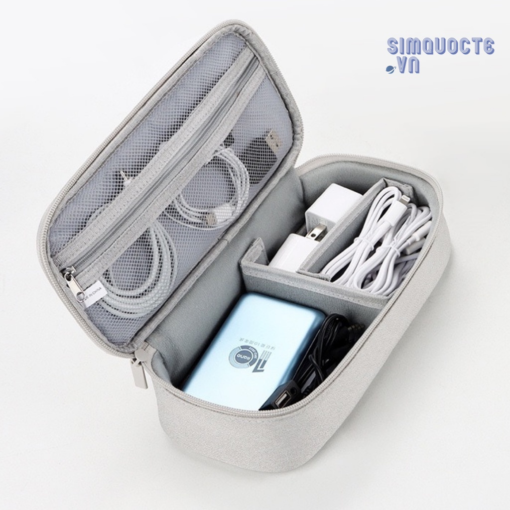 Túi đựng phụ kiện công nghệ, điện thoại, cáp sạc USB có vách ngăn di động, chống nước mang theo du lịch tiện lợi TDL22