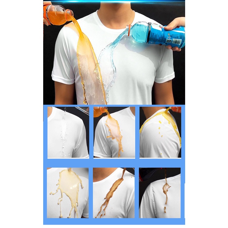 Áo Thun Tay Ngắn Cổ Tròn Màu Trơn Thoáng Khí Chống Thấm Nước Thời Trang Mùa Hè Cho Nam