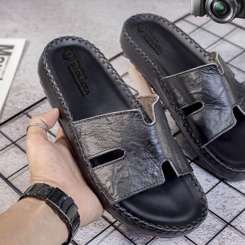Dép da nam quai ngang đẹp,da mềm,êm,hàng thời trang cao cấp M305