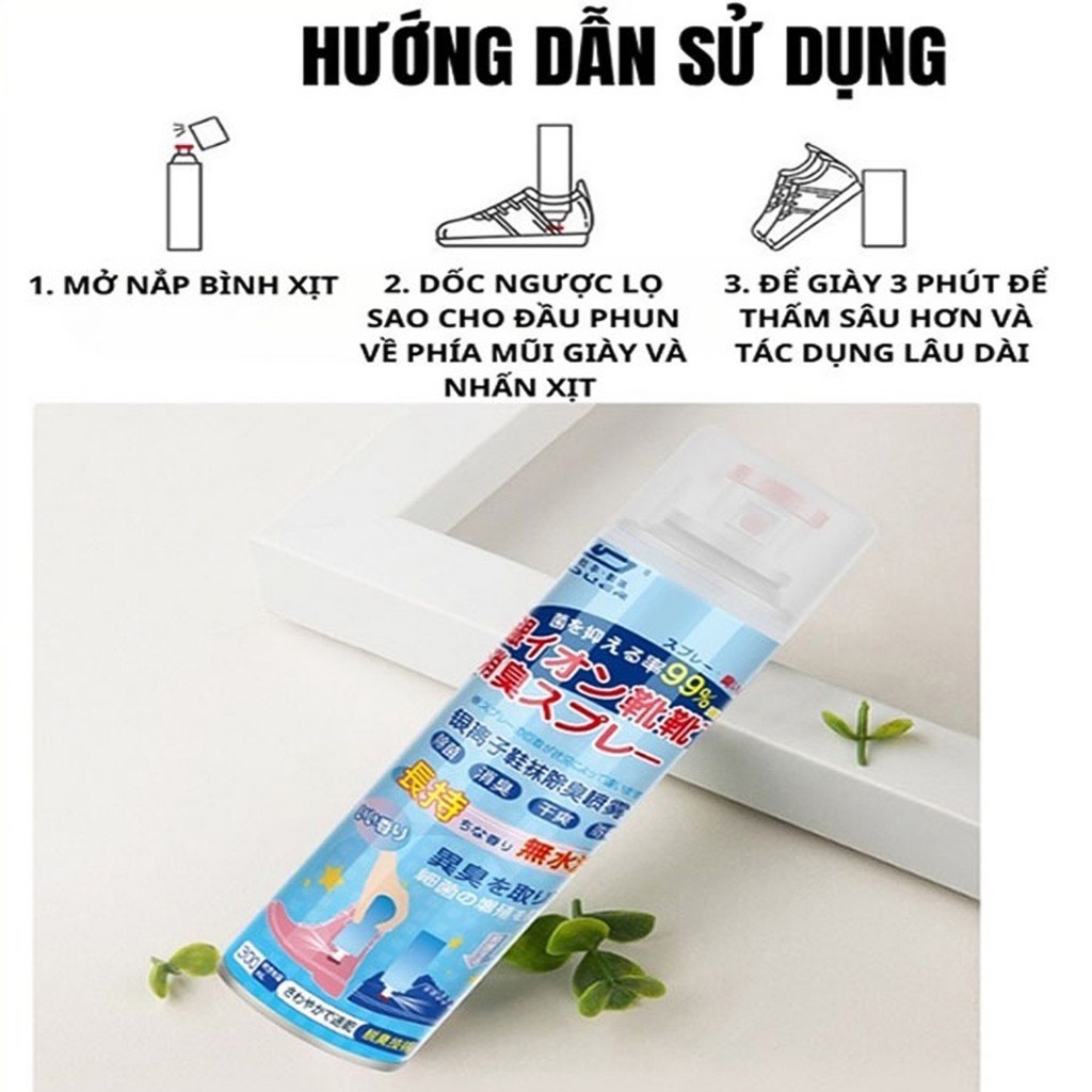 Chai Xịt Khử Mùi Giày Dép NaNo Bạc, Xịt Khử Mùi Hôi Chân