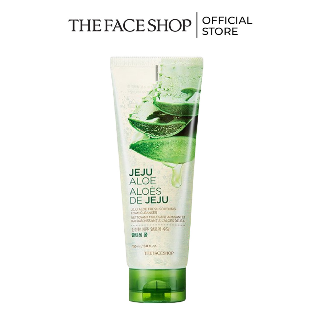 Combo 2 Sữa Rửa Mặt Làm Mềm Mịn Da THE FACE SHOP Jeju Aloe Fresh Soothing Foam Cleanser 150ml