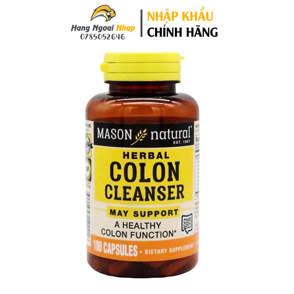 Mason Natural Colon Herbal Cleanser 100 Viên – Hỗ Trợ Chức Năng Đại Tràng, Tiêu Hóa