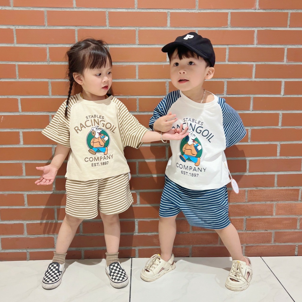 Bộ RaCilGol phối kẻ siêu xinh cotton mềm mịn thấm hút 4 màu . 9-23kg BTBG-PITUPI-BEBOONG-MS 23.025