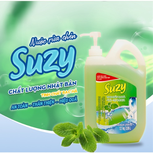 Nước rửa chén bát  Suzy Nhật Bản 2,1kg - thành phần Hữu Cơ.