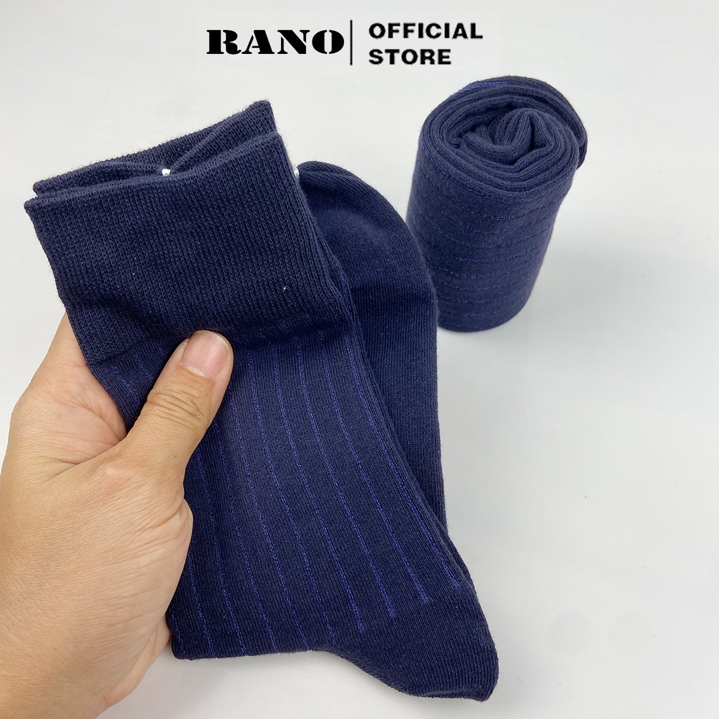 Set 5 đôi tất vớ nam nữ gân trơn cao cổ dễ thương hàn quốc RANO cotton cao cấp nhiều màu trắng xám nâu xanh đen GAN_TRON