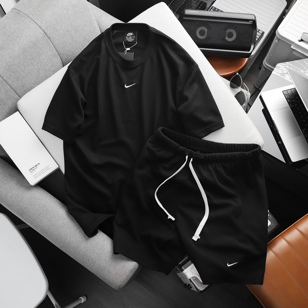 Set thể thao unisex chất liệu cotton dệt tổ ong, form rộng, mềm mại, thấm hút tốt SET11