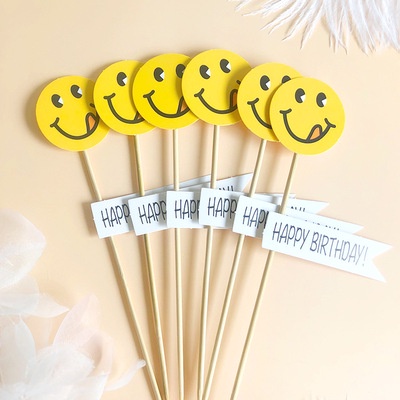 Phụ kiện trang trí bánh kem, sinh nhật - Topper trang trí kim tuyến tua rua đủ màu