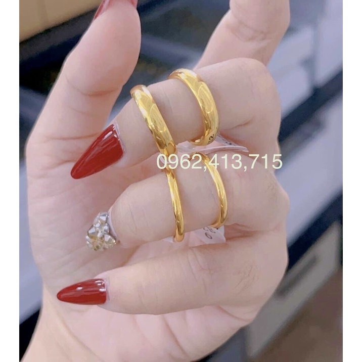 Nhẫn trơn 5 phân , nhẫn trơn 1 chỉ mạ vàng 24 cao cấp