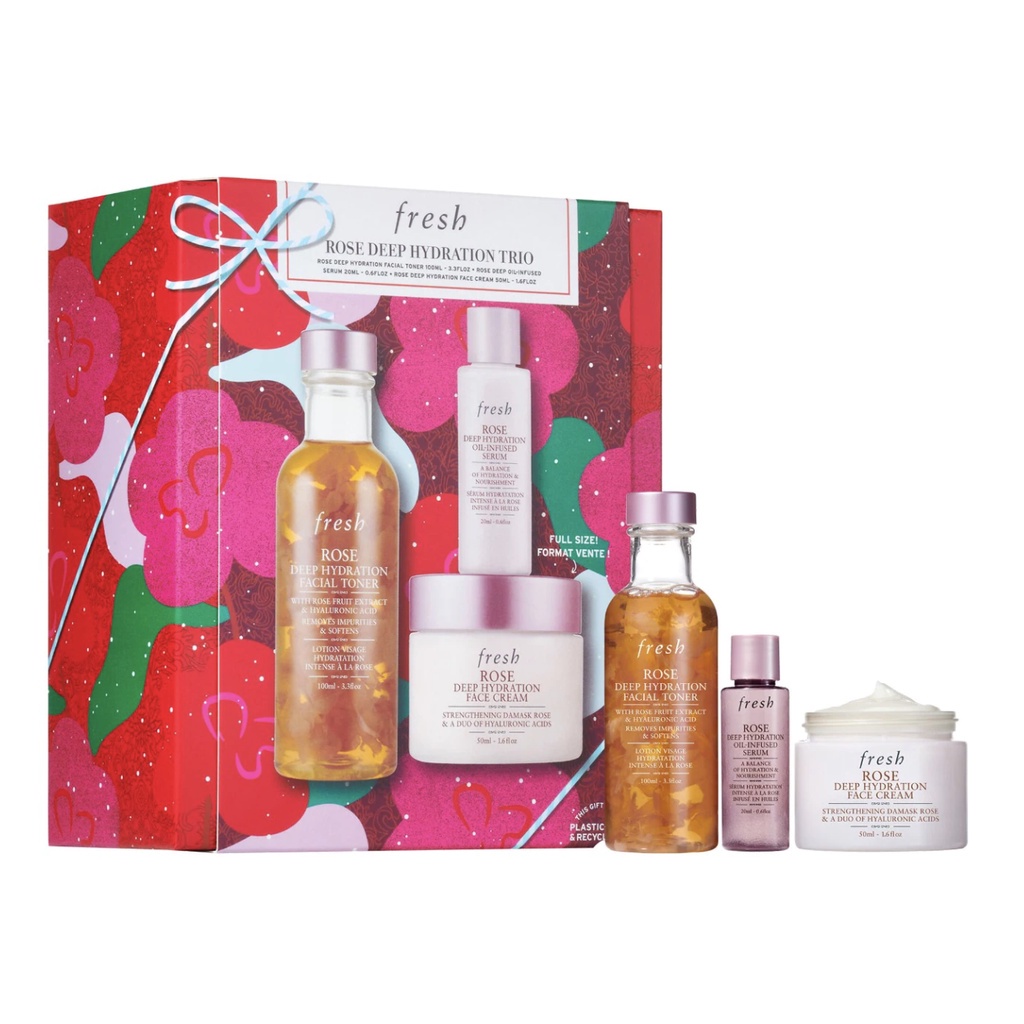 Set dưỡng da 3 món Fresh Rose Deep Hydration Trio