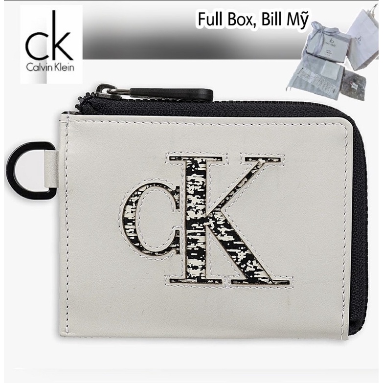 Ví da nam khóa kéo Ck Calvin Klein Jeans chính hãng Mỹ