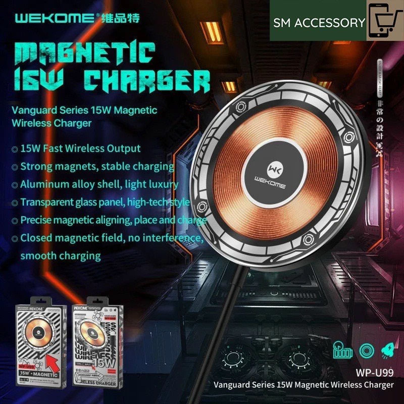 Đế Sạc Không Dây từ tính hãng Wekome WP-U99 15w sạc không dây sạc điện thoại