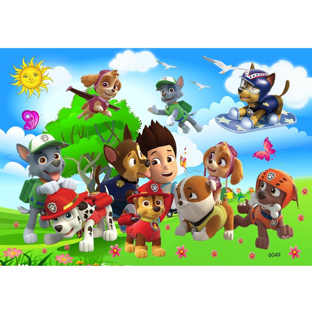 Tranh Xếp Hình Chú Chó Cứu Hộ 9 16 20 30 35 40 60 80 100 200 Mảnh/Xếp Hình Hộp Sắt , Bảng Gỗ/Bộ Đồ Chơi Cho Bé