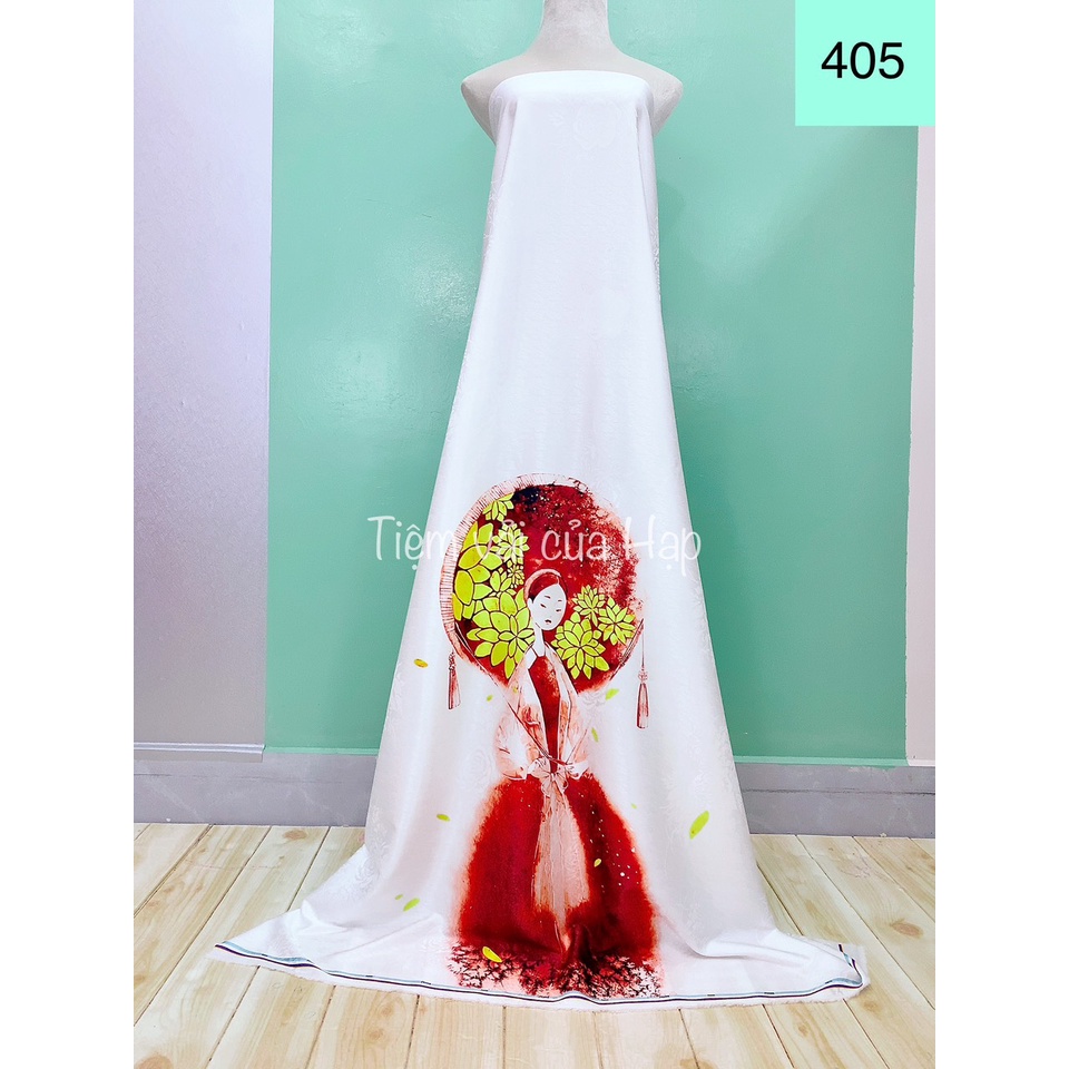 Vải lụa may áo dài, váy, sơ mi, tiệm vải của Hạp, mã 405, lụa vân xương cá chất mềm mịn
