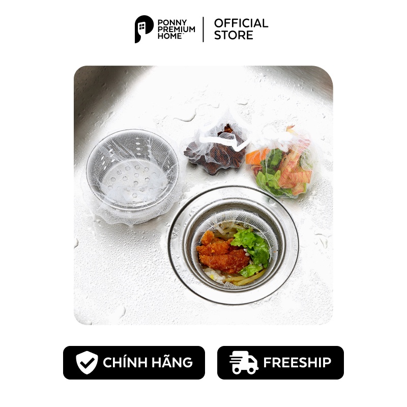 Set 100 túi lọc rác cho bồn rửa chén chống tắc đường dẫn đa năng Ponny Premium Home